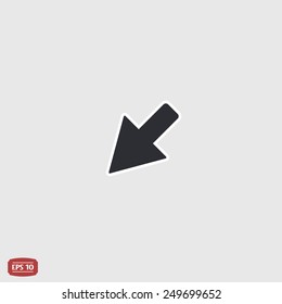 One arrow icon. Flat design style. Made vector illustration