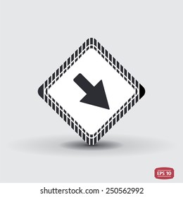 One arrow icon. Flat design style. Made vector illustration
