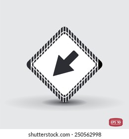 One arrow icon. Flat design style. Made vector illustration