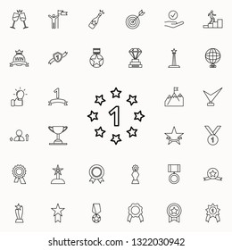 one and asterisks icon. Succes and awards icons universal set for web and mobile