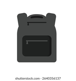 One backpack icon. School bag symbol, simple rucksack outline, schoolbag pictogram, travel knapsack or bagpack silhouette, suitcase or backpack, backpack vector illustration