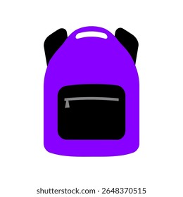 One backpack icon. School bag symbol, simple rucksack outline, schoolbag pictogram, travel knapsack or bagpack silhouette, suitcase or backpack, backpack vector illustration