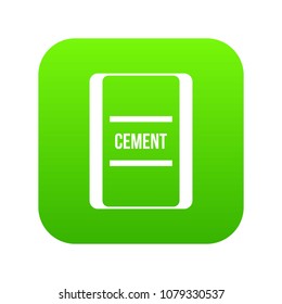 One bag of cement icon digital green for any design isolated on white vector illustration