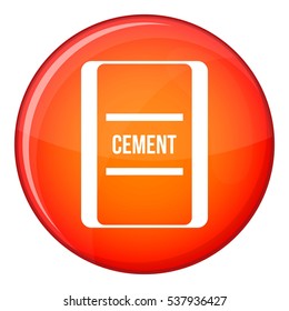 One bag of cement icon in red circle isolated on white background vector illustration