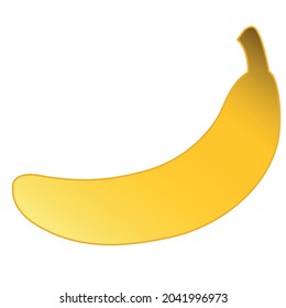 one banana isolated on white background with clipping path