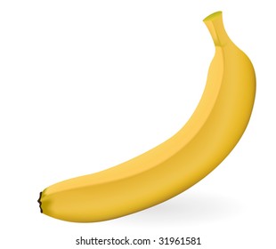 One banana isolated. Vector illustration.