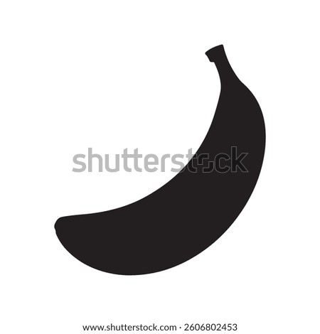 One banana vector silhouette isolated on white background. Bananas icon vector illustration design