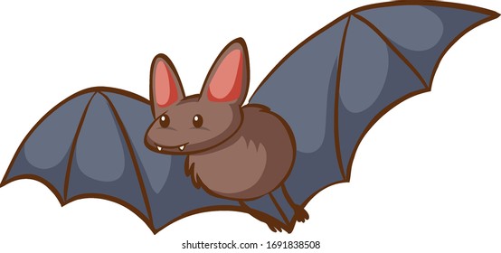 One bat flying on white background illustration
