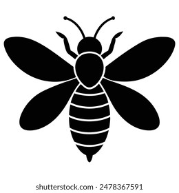  one bee silhouette vector illustration