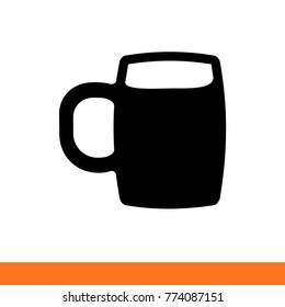 one Beer mug with beer on white background