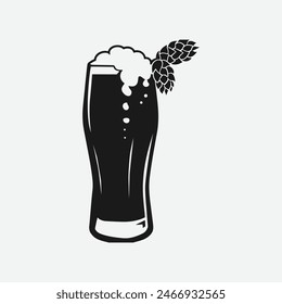 One Beer Silhouette vector Illustration