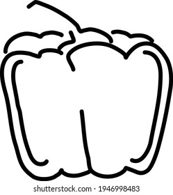 One bell pepper, illustration, vector on a white background