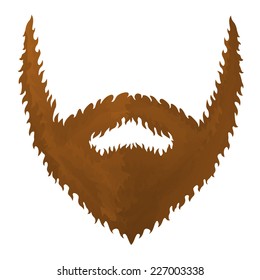 One big brown beard without face, hipster style, eps10 isolated