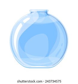 One big empty glass bottle of elixir, isolated