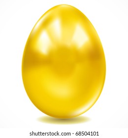 One big golden easter egg. Vector image.