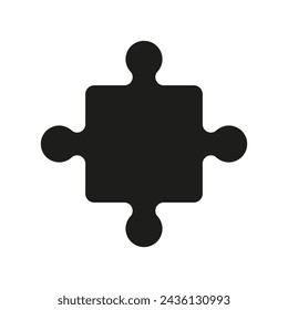 Ein großes Puzzleteil mit leerem und sauberem Hintergrund im Inneren. Vektor-Silhouette.