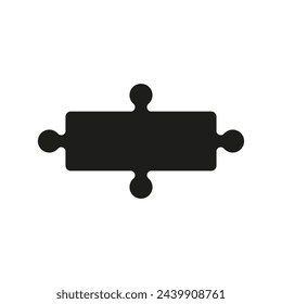 One big piece of the puzzle with empty and clean background inside. Vector silhouette.