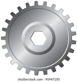 One big steel gear - vector illustration eps8