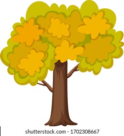 One big tree on white background illustration