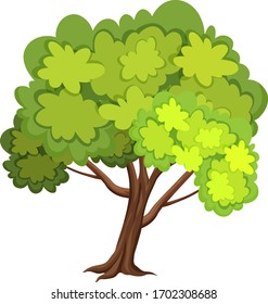 Un árbol grande en ilustración de fondo blanco