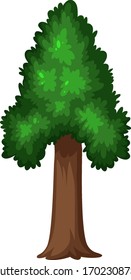 Ein großer Baum auf weißem Hintergrund, Vektorgrafik