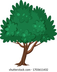 One big tree on white background illustration