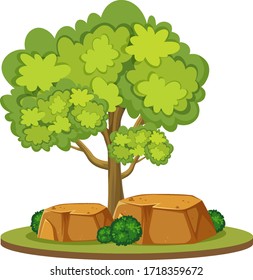 Ein großer Baum auf weißem Hintergrund, Vektorgrafik