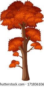 Un árbol grande en ilustración de fondo blanco