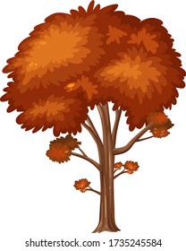 Un árbol grande sobre la ilustración de fondo blanco