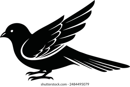 One Bird Vector Silhouette Illustration