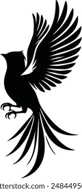 One Bird Vector Silhouette Illustration