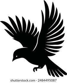 One Bird Vector Silhouette Illustration