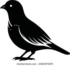 One Bird Vector Silhouette Illustration