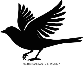 One Bird Vector Silhouette Illustration