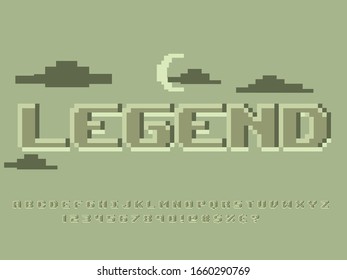 One bit pixel art game monochrome text effect