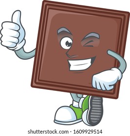 One bite chocolate bar icon making Thumbs up gesture