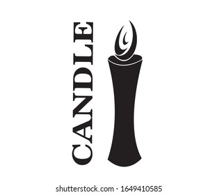 one black candle logo vector