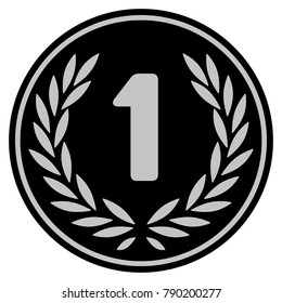 One black coin icon. Vector style is a flat coin symbol using black and light gray colors.