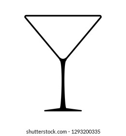 one black empty martini glass isolated on white,vector illustration.