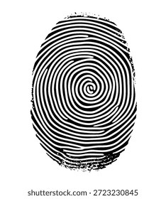 One black fingerprint identification pattern for security concept
