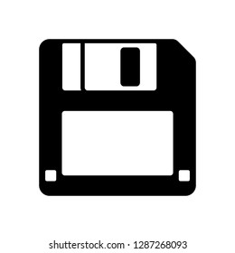 one black floppy disk icon isolated on white for web,app and design,vector illustration.