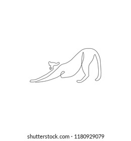 One black line hand draw of cheetah on white background