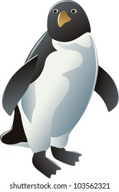 one black and white penguin standing alone