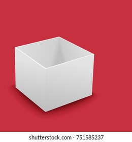One blank empty open box. Vector illustration