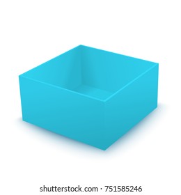 One blank empty open box. Vector illustration