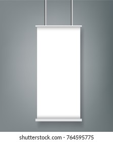 One Blank Roll up banner stand mockup cover template.