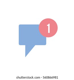 one blank Unread Message or one blank Message received illustration isolated in a white background