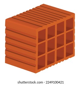 One block brick. vector illustration