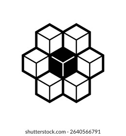 One block chain between blockchains. White background.