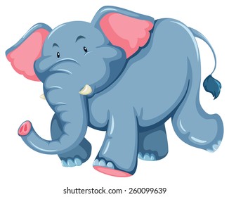 One blue elephant on a white background